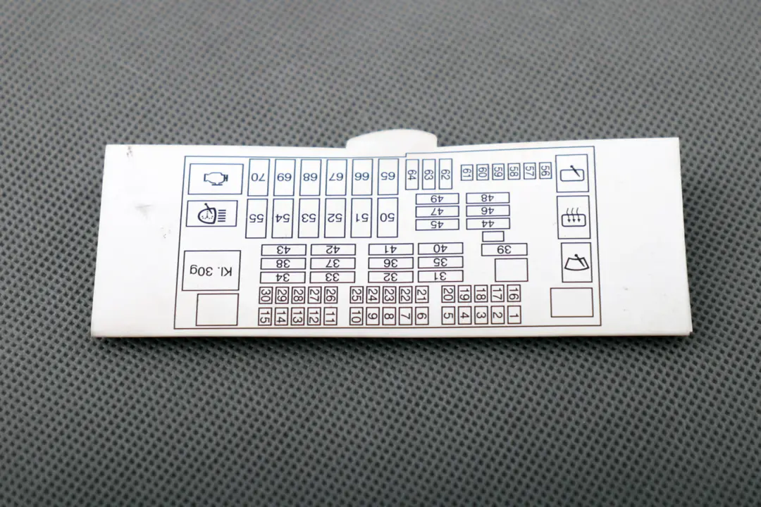 BMW 3 Series E90 Key Map Fuse Grouping Location Allocation - SKU 6958015 - Part number 6958015