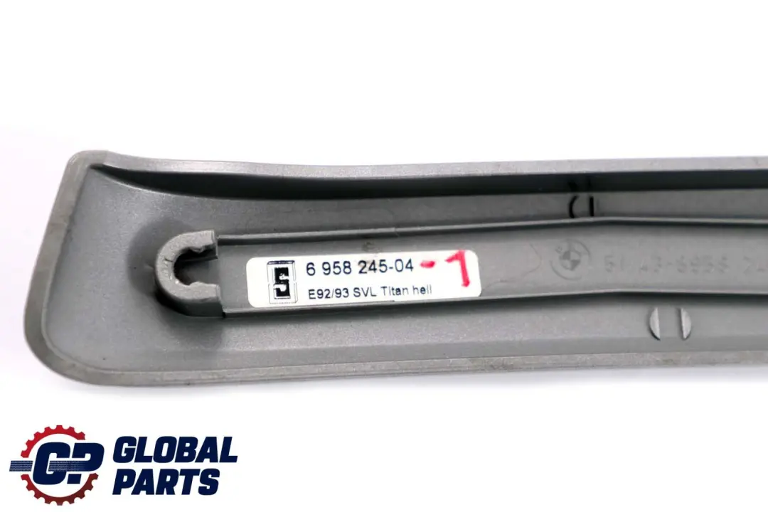 Dekorleiste Seitenverkleidung Hinten Links Titan Hell für BMW 3 er E92 mit Teilenummer 6958245 BMW 3 er E92 Dekorleiste Seitenverkleidung Hinten Links Titan Hell - SKU 6958245-1 - Teilenummer 6958245