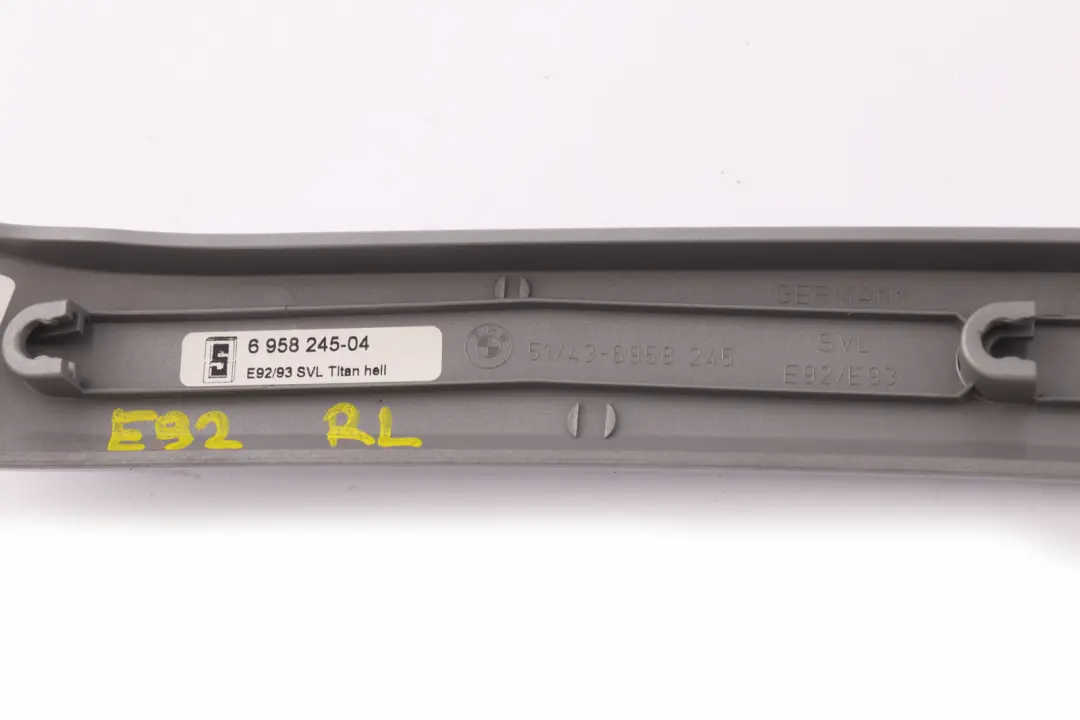 BMW 3 er E92 Dekorleiste Seitenverkleidung Hinten Links Titan Hell - SKU 69582465 - Teilenummer 6958245