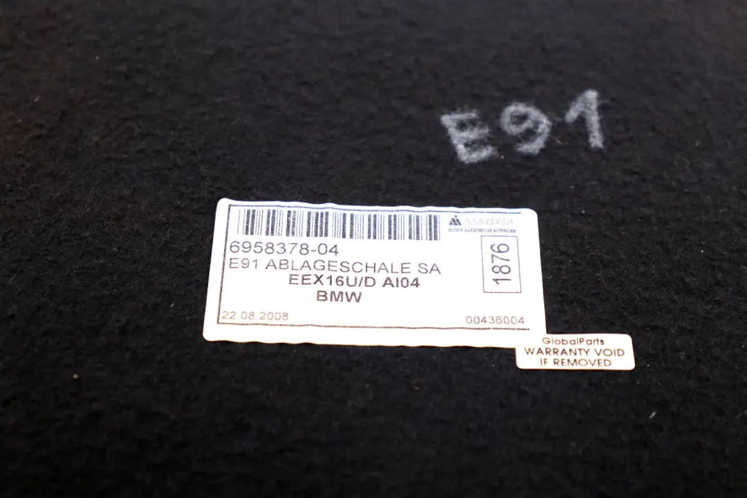 BMW E91 Touring Boot Trunk Floor Storage Compartment Insert Tray - SKU 6958378 - Part number 6958378