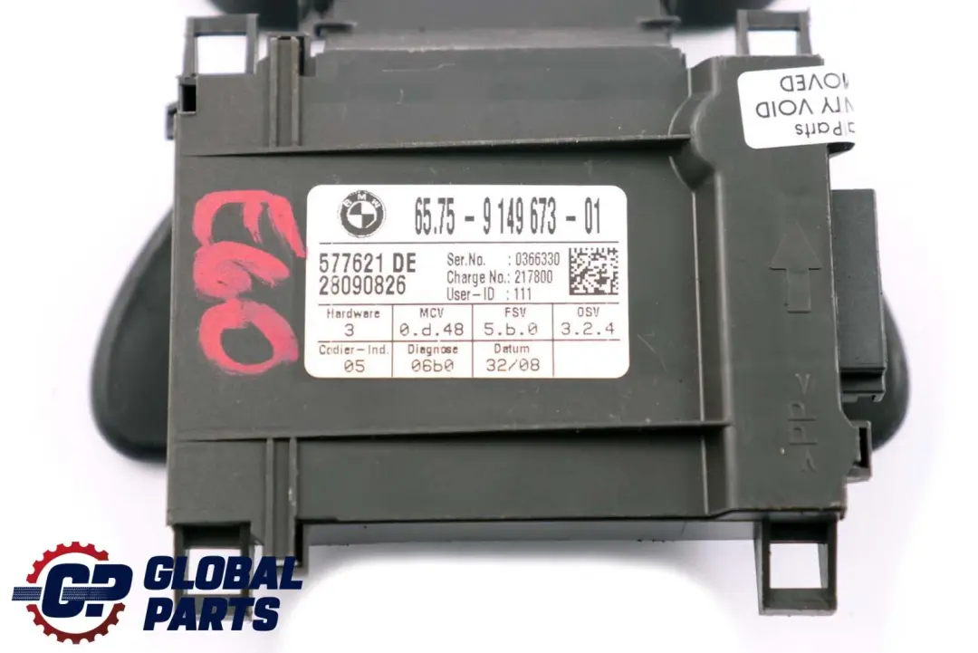 BMW Série 5 E60 E61 Système d'alarme Module Ultra Sonic - SKU 6958414 - Numéro de pièce 9149673