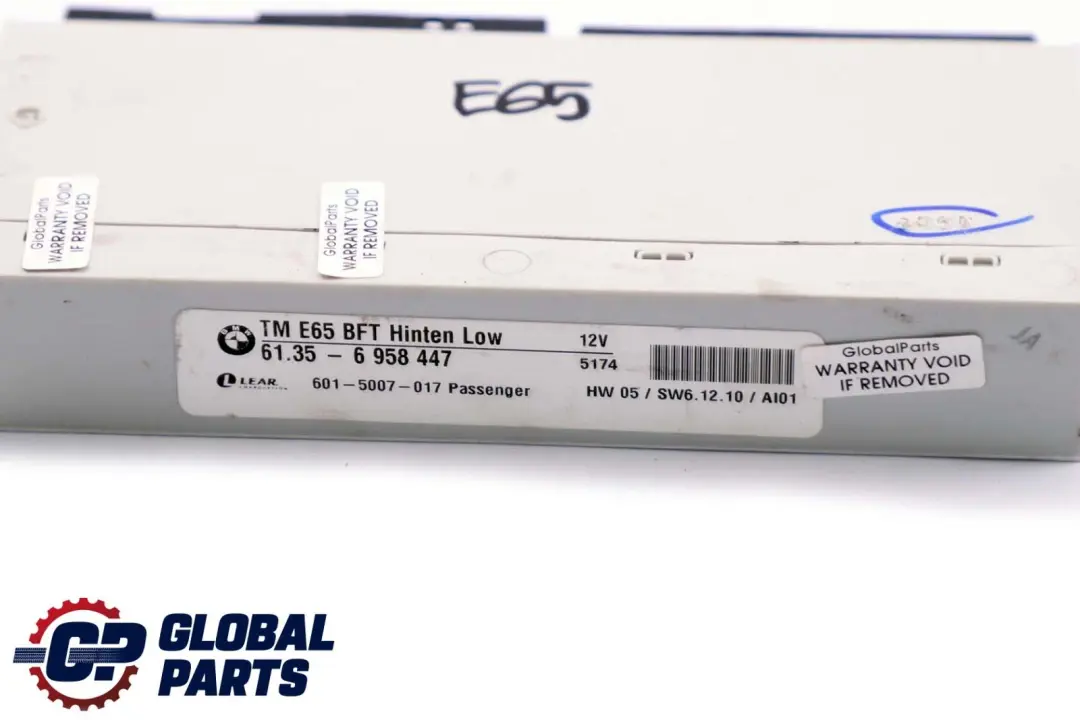 Steuergerät Beifahrertür Hinten Low Tür BFT für BMW 7 er E65 E66 mit Teilenummer 6958447 BMW 7 er E65 E66 Steuergerät Beifahrertür Hinten Low Tür BFT - SKU 6958447 - Teilenummer 6958447