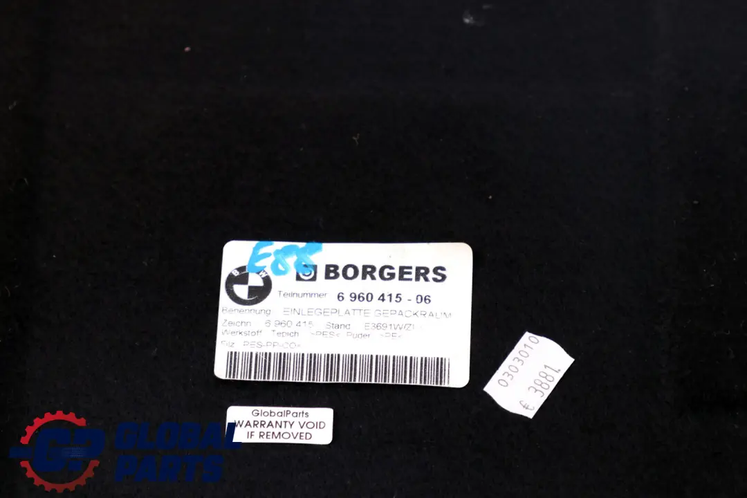 BMW E88 Convertible Bota Alfombra Piso Maletero - SKU 6960415 - Número de pieza 6960415