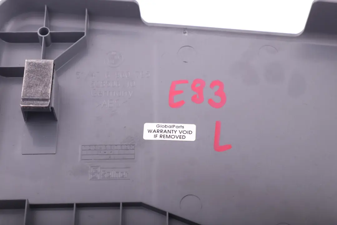 Trunk Boot Trim Cover Panel Left N/S Grey to BMW E93 with Part number 6960795 BMW E93 Trunk Boot Trim Cover Panel Left N/S Grey - SKU 6960795 - Part number 6960795