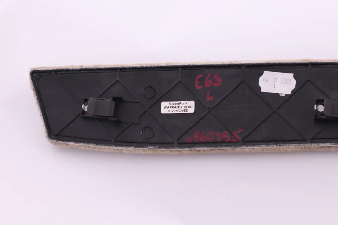 BMW 6 Series E63 E64 Rear Left Centre Console Trim Panel N/S Beige 6960991 - SKU 6960995 - Part number 6960995