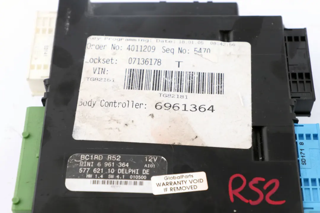 Body Control Unit Modulo Base BCM per Mini Cooper One R50 R53 con numero di parte 6961364 Mini Cooper One R50 R53 Body Control Unit Modulo Base BCM - SKU 6961364 - Numero di parte 6961364
