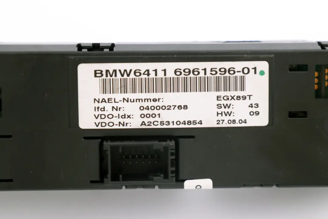 Heater Control Panel Black to BMW 1 Series E87 E87N LCI Manual with Part number 6961596 BMW 1 Series E87 E87N LCI Manual Heater Control Panel Black - SKU 6961596 - Part number 6961596