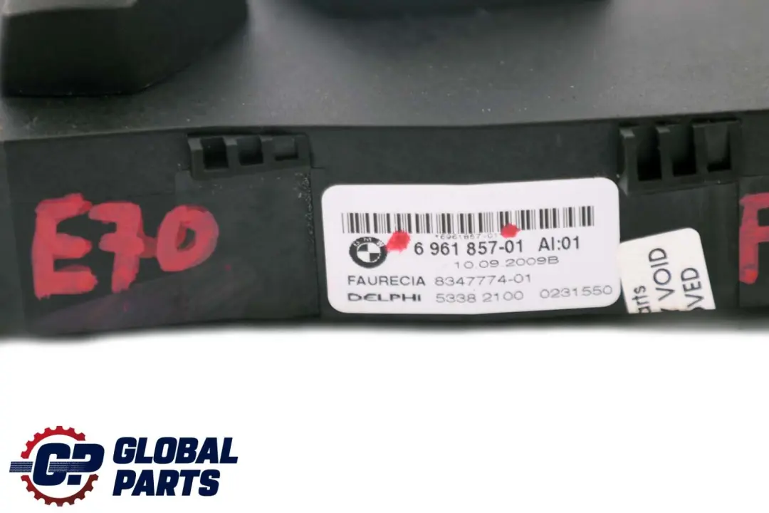 Interruptor Ajuste Asiento Delantero Izquierdo para BMW E60 E61 E70 E71 con número de pieza 9265267 BMW E60 E61 E70 E71 Interruptor Ajuste Asiento Delantero Izquierdo - SKU 6961857 - Número de pieza 9265267