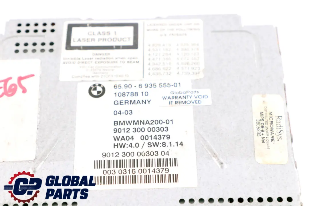 Czytnik Nawigacji Navi DVD 6935555 do BMW E65 E66 E67 o numerze 6961859 BMW E65 E66 E67 Czytnik Nawigacji Navi DVD 6935555 - SKU 6961859 - Numer Części 6961859