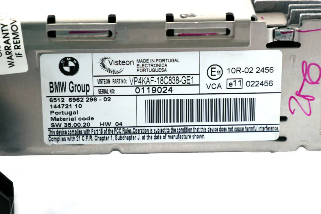 Radio Business CD Radioodtwarzacz do BMW E81 E87 E90 E91 E92 E93 o numerze 6962296 BMW E81 E87 E90 E91 E92 E93 Radio Business CD Radioodtwarzacz - SKU 6962296 - Numer Części 6962296