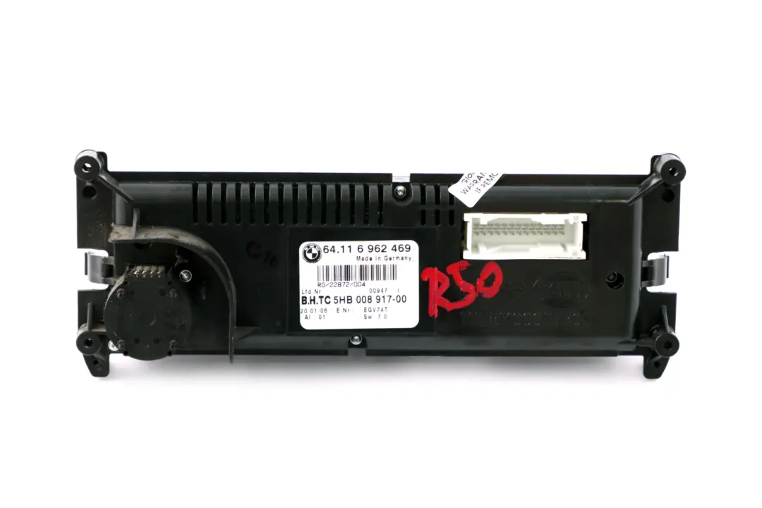 Riscaldatore Automatico Pannello Controllo Aria Condizionata per Mini R50 con numero di parte 6962469 Mini R50 Riscaldatore Automatico Pannello Controllo Aria Condizionata - SKU 6962469 - Numero di parte 6962469