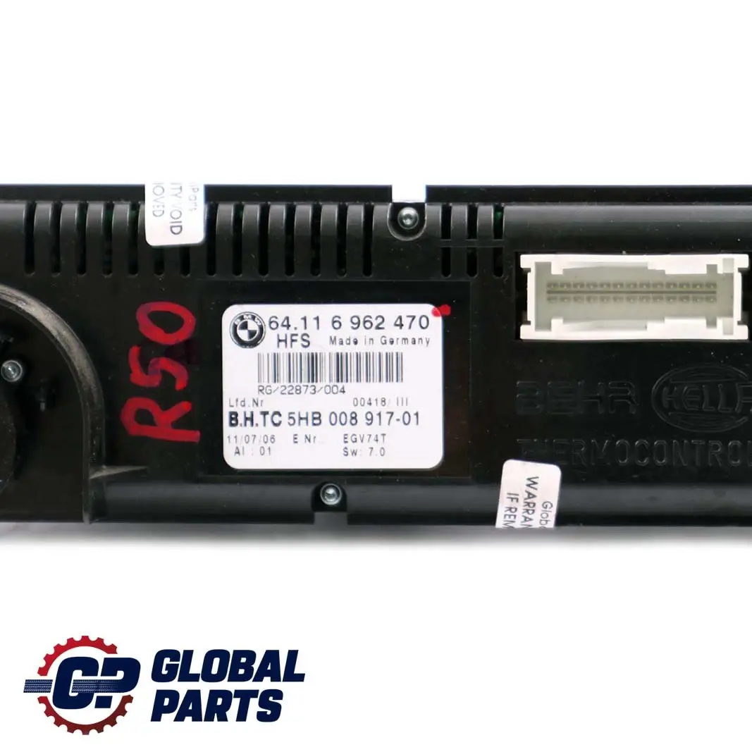 Panel Climatisation Climat Standheizung pour Mini Cooper R50 à propos du numéro de pièce 6962470 Mini Cooper R50 Panel Climatisation Climat Standheizung - SKU 6962470 - Numéro de pièce 6962470