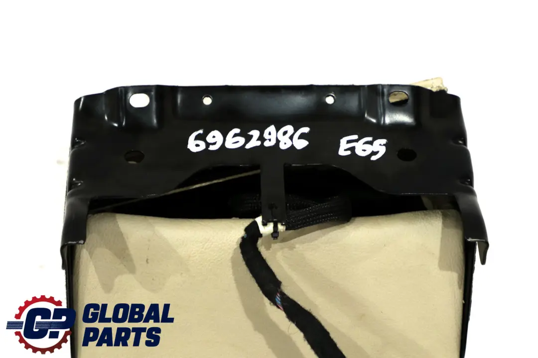 Asiento Trasero Reposacabezas Reposabrazos Consola Cuero Crema Beige para BMW E65 E66 con número de pieza 6962986 BMW E65 E66 Asiento Trasero Reposacabezas Reposabrazos Consola Cuero Crema Beige - SKU 6962986 - Número de pieza 6962986