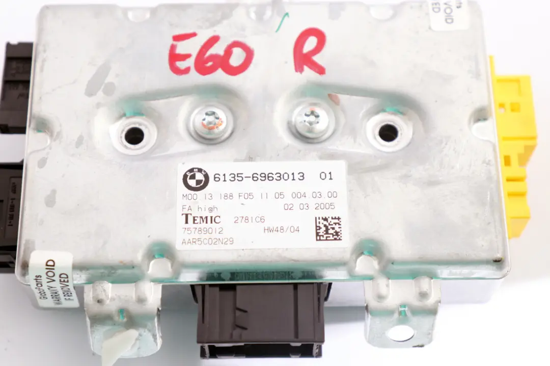 BMW E60 E61 E63 Módulo control airbag puerta lateral conductor - SKU 6963013 - Número de pieza 9110845