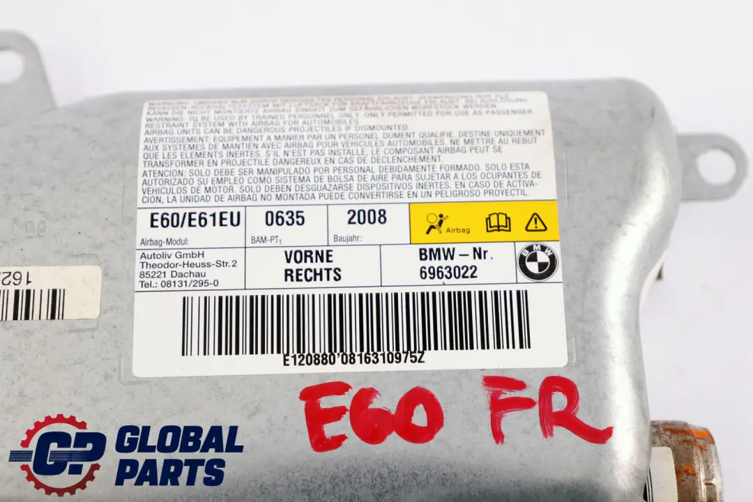 Luftmodul BMW E60 E60 E61 Fahrer Rechte Vordere Tür für mit Teilenummer 6963022 Luftmodul BMW E60 E60 E61 Fahrer Rechte Vordere Tür - SKU 6963022 - Teilenummer 6963022