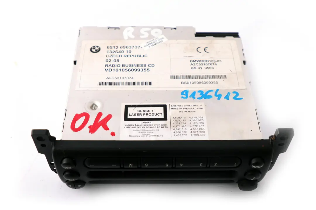 Radio Boost CD Spieler Einheit Kopf für Mini Cooper One R50 R52 R53 mit Teilenummer 6963737 Mini Cooper One R50 R52 R53 Radio Boost CD Spieler Einheit Kopf - SKU 6963737 - Teilenummer 6963737