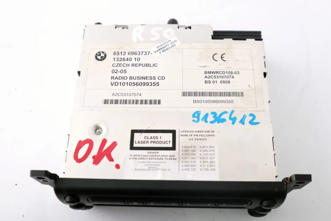 Mini Cooper One R50 R52 R53 Radio Boost CD Player Unit Head - SKU 6963737 - Part number 6963737