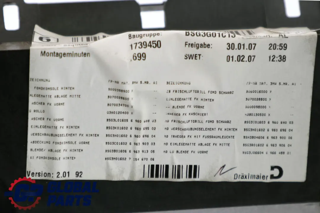 Reihe E92 E92N E93 E93N LCI Konsole hinten SCHWARZ 5116 für BMW 3 mit Teilenummer 51166963900 BMW 3 Reihe E92 E92N E93 E93N LCI Konsole hinten SCHWARZ 5116 - SKU 6963900 - Teilenummer 51166963900