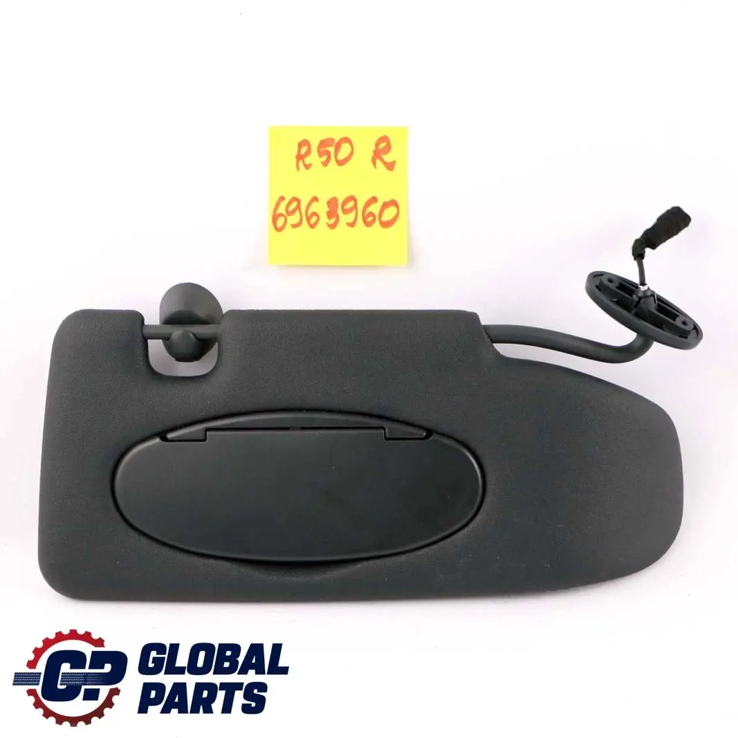 Parasol Iluminado Espejo Derecho Panther Black Negro para Mini Cooper R50 R53 con número de pieza 6963960 Mini Cooper R50 R53 Parasol Iluminado Espejo Derecho Panther Black Negro - SKU 6963960 - Número de pieza 6963960