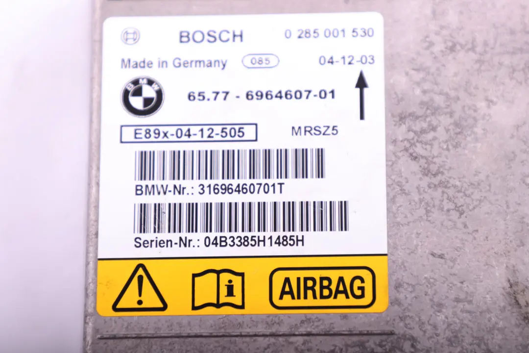 Unidad De Control Airbag ECU NO CRASH DATA para BMW E81 E87 E90 con número de pieza 65776964607 BMW E81 E87 E90 Unidad De Control Airbag ECU NO CRASH DATA - SKU 6964607 - Número de pieza 65776964607