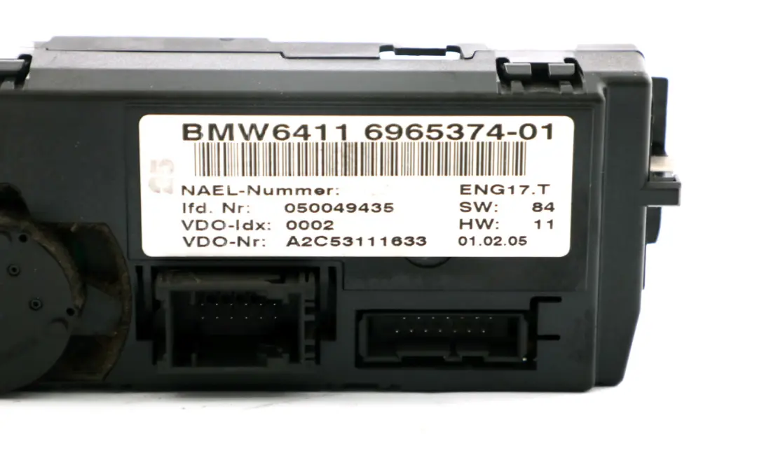 Air Conditioning Panel BMW E81 E87 E90 E91 E92 Heating AC Controls - SKU 6965374 - Part number 6965374