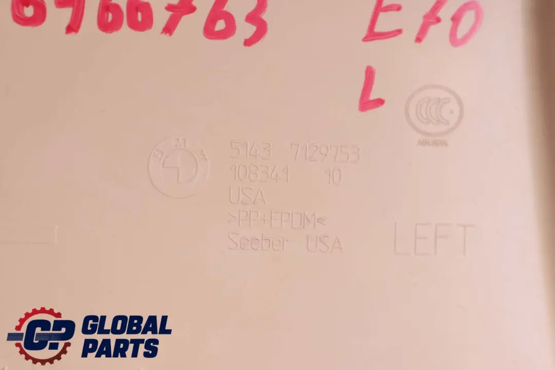 B-column Pillar Bottom Trim Left N/S Beige 7129753 to BMW X5 Series E70 Cover with Part number 6966763 BMW X5 Series E70 Cover B-column Pillar Bottom Trim Left N/S Beige 7129753 - SKU 6966763 - Part number 6966763