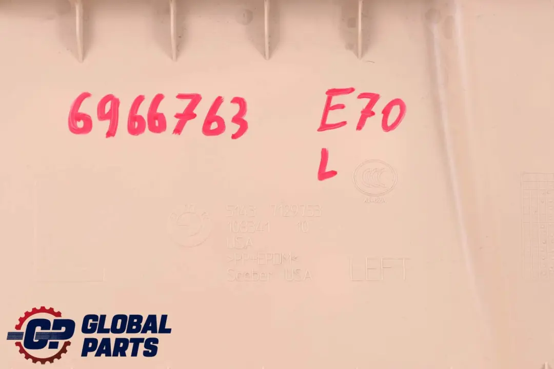 B-column Pillar Bottom Trim Left N/S Beige 7129753 to BMW X5 Series E70 Cover with Part number 6966763 BMW X5 Series E70 Cover B-column Pillar Bottom Trim Left N/S Beige 7129753 - SKU 6966763 - Part number 6966763