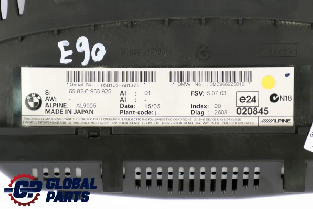 BMW E60 E90 Bordmonitor Ecran 8,8" 6582 - SKU 6966925 - Numéro de pièce 6966925