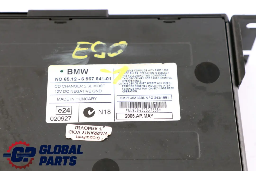 BMW E81 E87 E90 E91 E92 6-Fach CD Wechsler Ohne Magazin - SKU 6967641-1 - Teilenummer 6967641