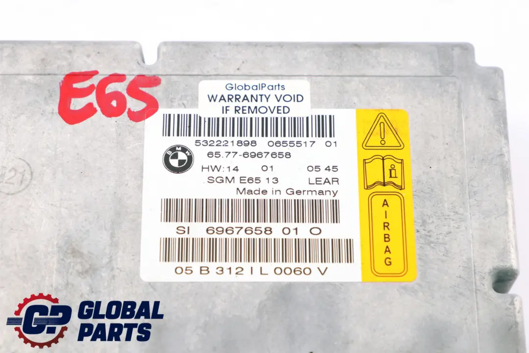 BMW E65 E66 Module Gateway De L'unité De Contrôle De L'airbag ECU - SKU 6967658 - Numéro de pièce 6967658