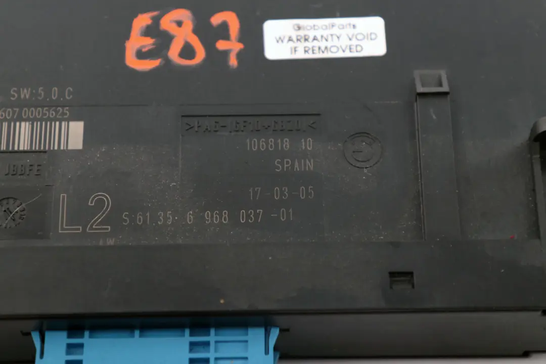BMW 1 Series E87 ECU Body Control Module Unit H2 PL2 JBBFE 6135 - SKU 6968037 - Part number 6968037