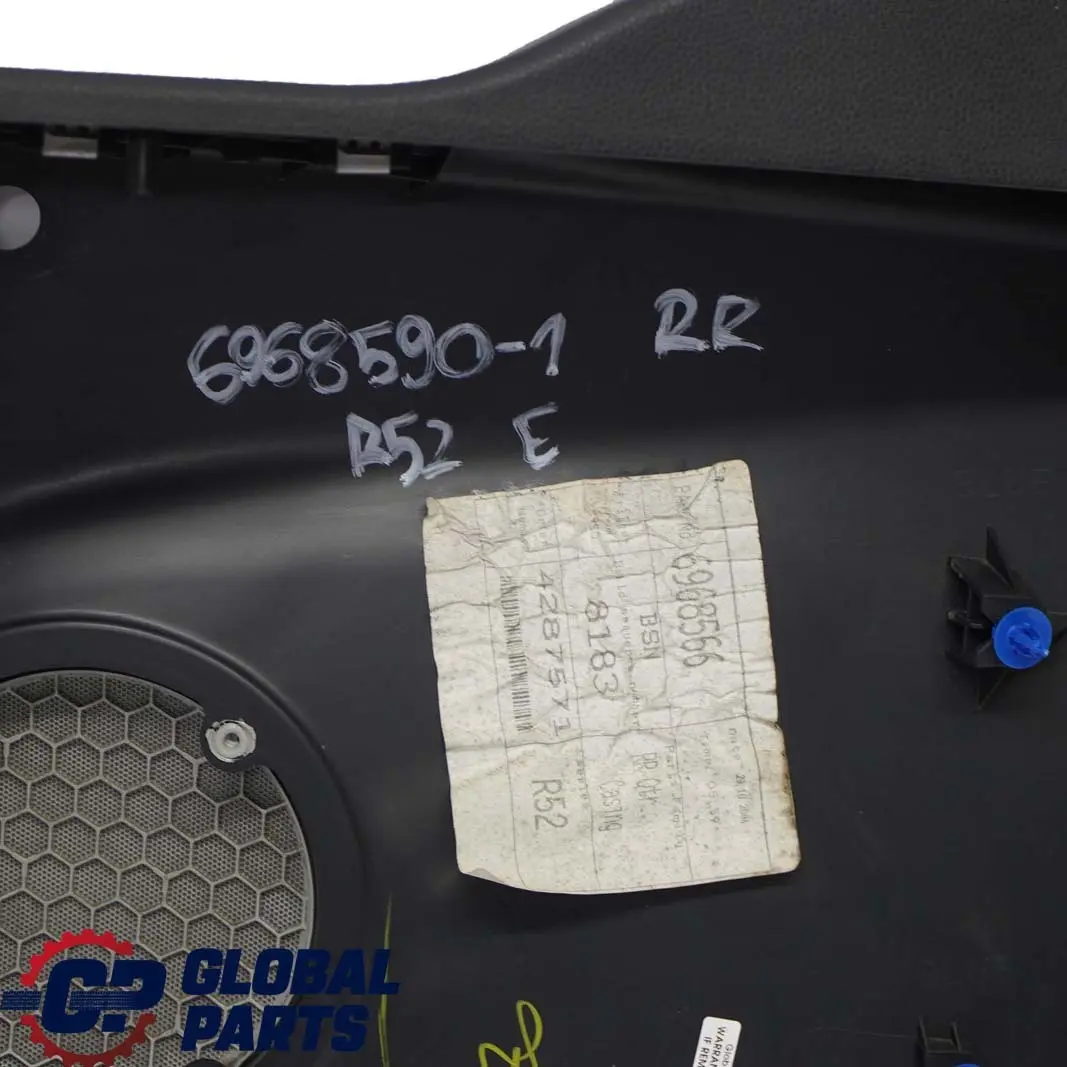 BMW Mini Cabrio R52 1 Rear Right O/S Lateral Trim Side Panel Panther Black - SKU 6968590-1 - Part number 6968590