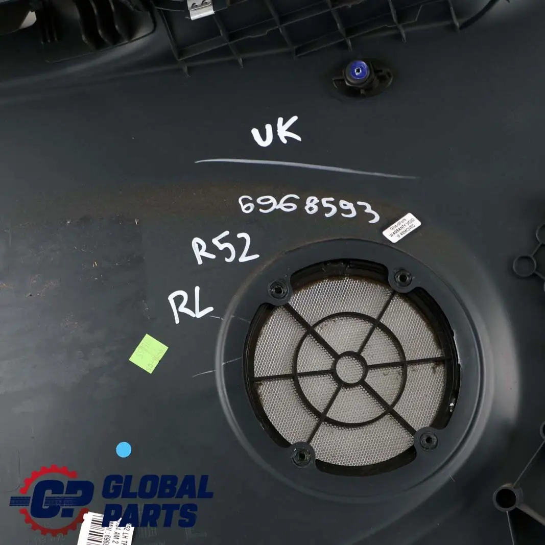 Left N/S Lateral Trim Side Panel Dark Blue to Mini Cabrio R52 Rear with Part number 6968593 Mini Cabrio R52 Rear Left N/S Lateral Trim Side Panel Dark Blue - SKU 6968593 - Part number 6968593