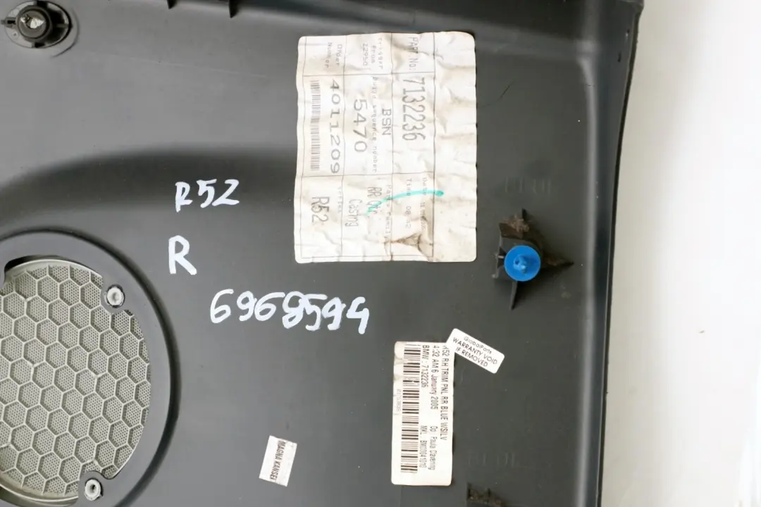 BMW Mini Cabrio R52 Rear Right O/S Lateral Trim Side Panel Dark Blue - SKU 6968594 - Part number 6968594