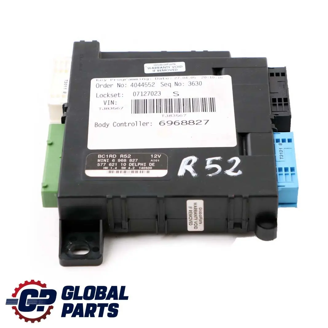 Body Control Unit Basic Module BCM to BMW Mini Cooper One R52 with Part number 6968827 BMW Mini Cooper One R52 Body Control Unit Basic Module BCM - SKU 6968827 - Part number 6968827