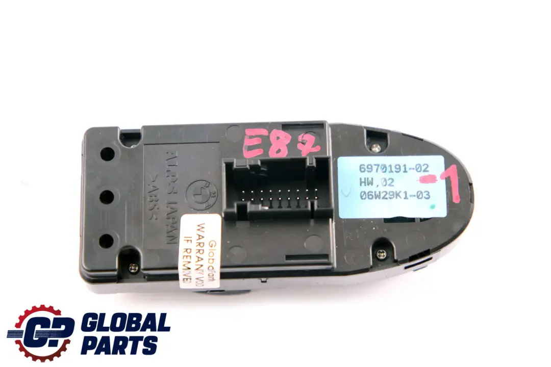 Schalter Fensterheber Fahrerseite Schwarz 6970191 für BMW 1 er E87 mit Teilenummer 9217240 BMW 1 er E87 Schalter Fensterheber Fahrerseite Schwarz 6970191 - SKU 6970191-2 - Teilenummer 9217240