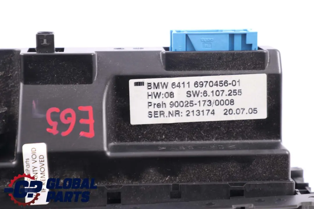 BMW 7 E65 E66 Automatic Air Conditioning Climate Control Panel Switch - SKU 6970456 - Part number 6981404