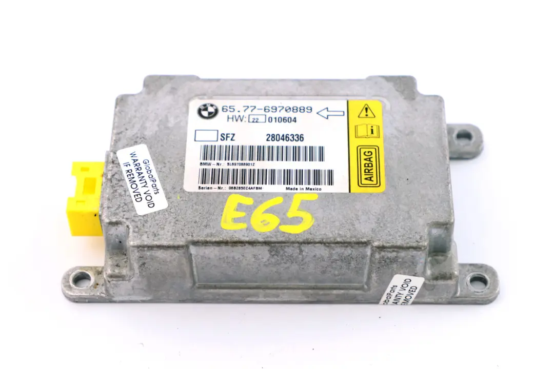 Sensor Vehiculo Centro Airbag para BMW E65 E66 E67 con número de pieza 6970889 BMW E65 E66 E67 Sensor Vehiculo Centro Airbag - SKU 6970889 - Número de pieza 6970889