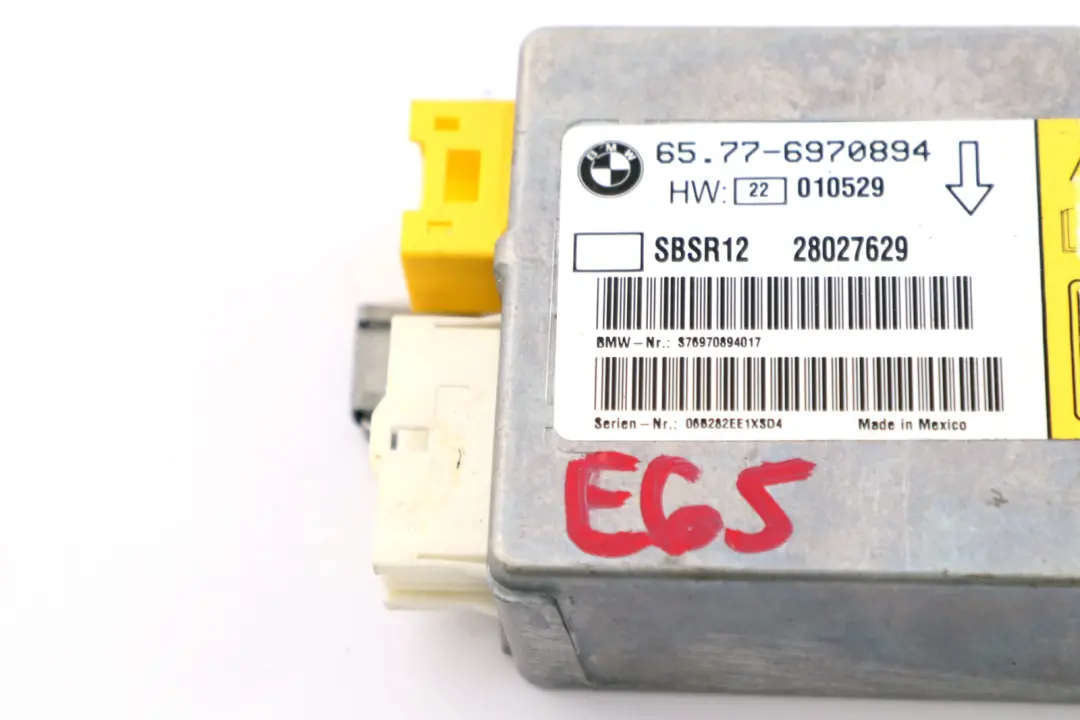 Sensore Airbag Montante B Destro per BMW E65 E66 E67 con numero di parte 6970894 BMW E65 E66 E67 Sensore Airbag Montante B Destro - SKU 6970894 - Numero di parte 6970894