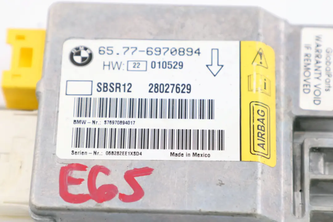 BMW E65 E66 E67 Moduł Czujnik Airbag Słupka Prawy - SKU 6970894 - Numer Części 6970894