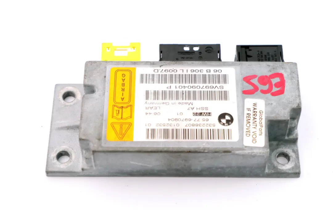 Sensor Airbag Asiento Trasero 6577 para BMW E65 E66 E67 con número de pieza 6970904 BMW E65 E66 E67 Sensor Airbag Asiento Trasero 6577 - SKU 6970904 - Número de pieza 6970904