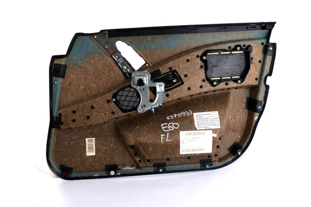 Front Left N/S Door Card Lining Cloth Trim Panel to BMW 5 Series 1 E60 E61 with Part number 6970933 BMW 5 Series 1 E60 E61 Front Left N/S Door Card Lining Cloth Trim Panel - SKU 6970933-1 - Part number 6970933