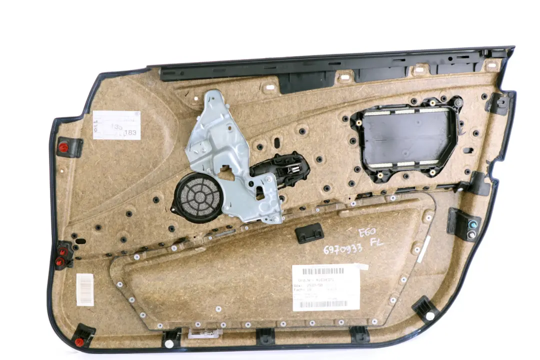 Reihe E60 E61 Türverkleidung Stoff Vorne Links Schwarz Anthrazit für BMW 5 mit Teilenummer 6970933 BMW 5 Reihe E60 E61 Türverkleidung Stoff Vorne Links Schwarz Anthrazit - SKU 6970933 - Teilenummer 6970933