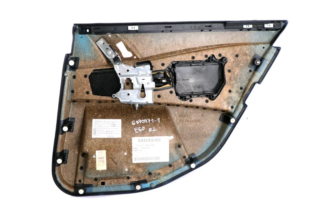 BMW 5 Series 1 E60 E61 Rear Left N/S Door Card Cloth Trim Panel Anthracite - SKU 6970971-1 - Part number 6970971