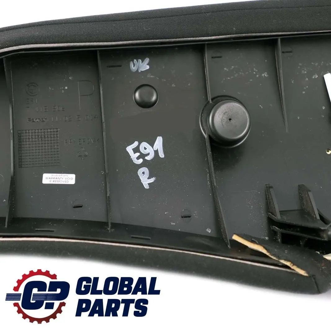 Right O/S Side Finisher Cloth Anthracite to BMW 3 E91 Touring Rear Seat with Part number 6971660 BMW 3 E91 Touring Rear Seat Right O/S Side Finisher Cloth Anthracite - SKU 6971660 - Part number 6971660