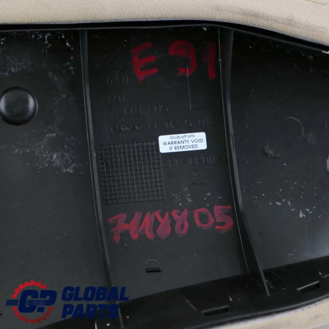 BMW 3 E91 Touring Rücksitz Bezug Seitenteil Hinten Links Stoff Beige - SKU 6971663 - Teilenummer 6971659