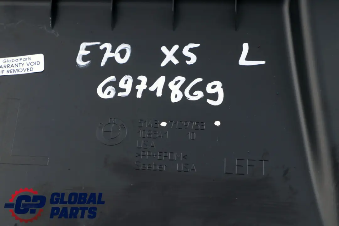 BMW X5 Series E70 B-Säulenverkleidung Abdeckung Links N/S Schwarz - SKU 6971869 - Teilenummer 6971869