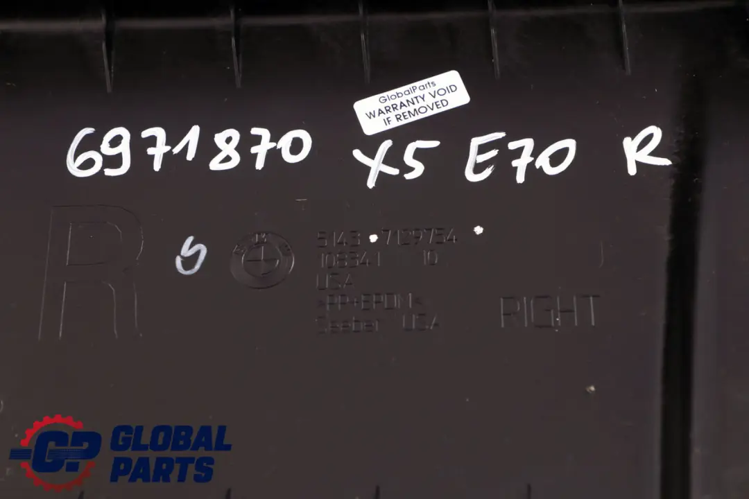 BMW X5 er E70 Blende B-Säule Unten Rechts O/S Schwarz - SKU 6971870 - Teilenummer 6971870