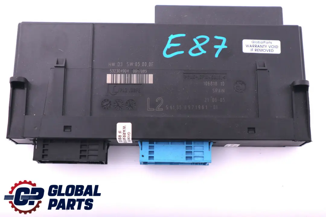 ECU Módulo De Control Del Cuerpo L2 ECU Caja De Conexiones para BMW E87 con número de pieza 6971961 BMW E87 ECU Módulo De Control Del Cuerpo L2 ECU Caja De Conexiones - SKU 6971961 - Número de pieza 6971961