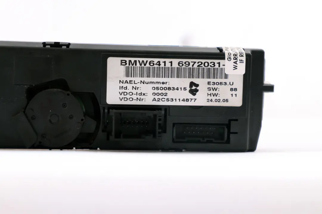 BMW 1 3 SERIES E81 E87 E90 E91 E92 Automatic Air Conditioning Controls - SKU 6972031 - Part number 6972031